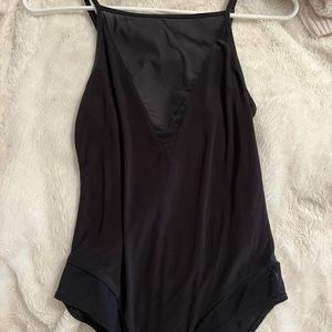 black forever 21 silky bodysuit size small